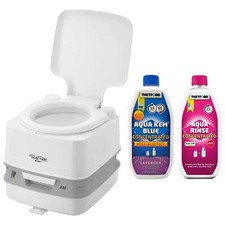 MINI CAMPING TOILET THETFORD PORTA POTTI 335 QUBE CAMPING BOAT TOILET + DUO PACK