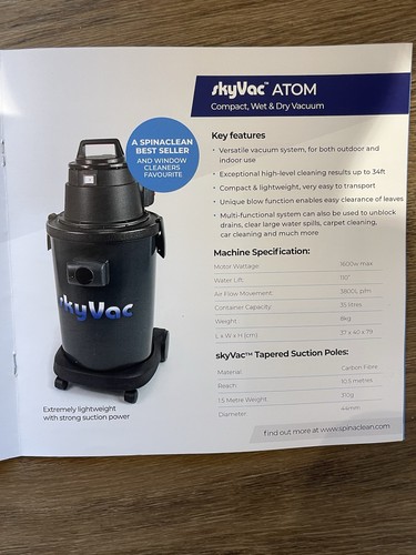 Skyvac atom 1600w wet and - skyvac,