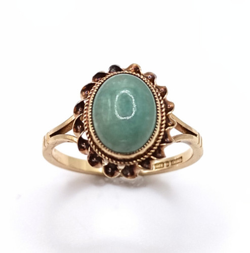 9ct gold vintage jade - gold,