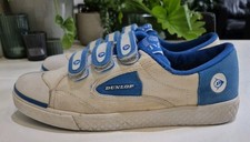 DUNLOP GREEN FLASH OG. MENS SIZE 9 UK TRAINERS. SAND/WHT/ROYAL BLUE