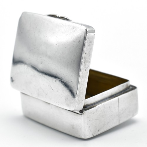 Vintage solid silver pill box - silver,