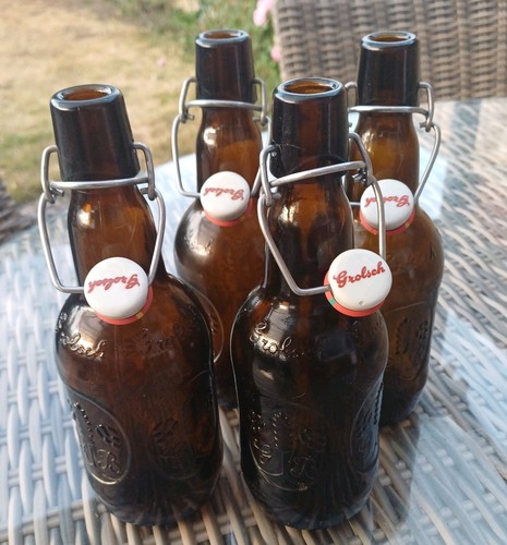 Vintage grolsch amber brown - amber, x