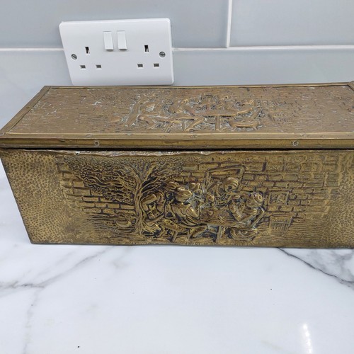 Vintage brass fireside box - vintage,