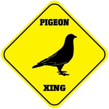 Yellow Aluminum Crossing Sign Pigeon Cross Xing Style B Diamond Street Signal