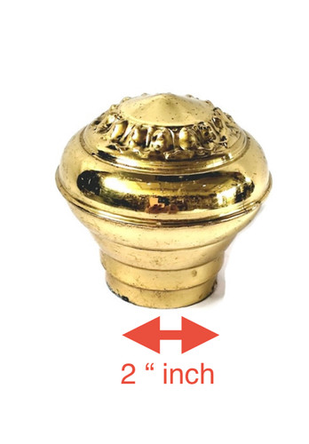 Push solid brass bed knob - solid,