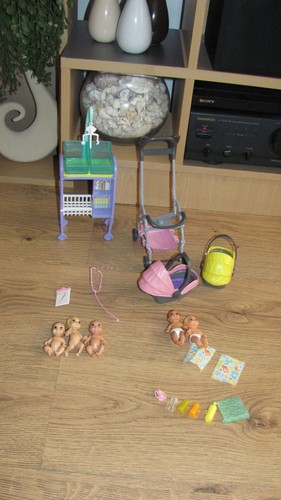 Barbie yellow pram - barbie,