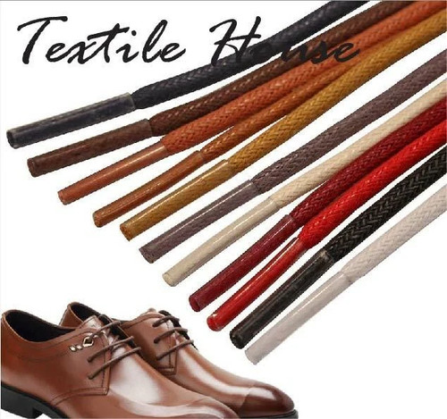 Waxed shoelaces round - round, thin
