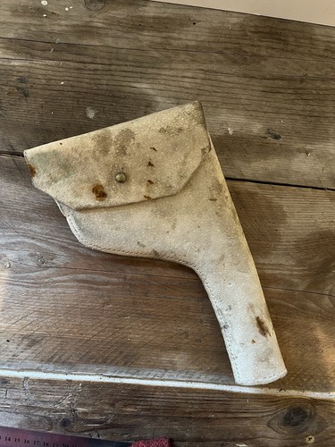 British white leather holster - british,