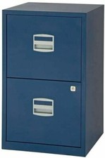 Bisley A4 Filing Cabinet Metal 2 Drawer Oxford Blue | 24 Hour Weekday Delivery