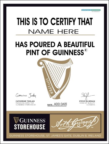 Guinness certify metal sign - guinness,