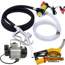 550/200W Diesel Transfer Pump Electric Fuel Oil Dispenser W/Nozzle Hoses Kit 12V