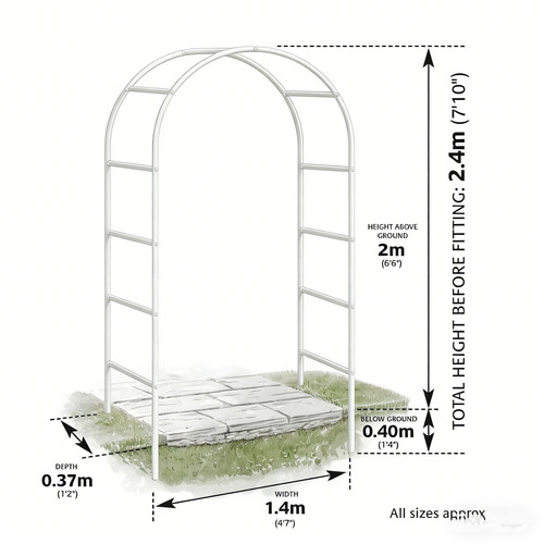 Garden arch trellis - 2.4m,