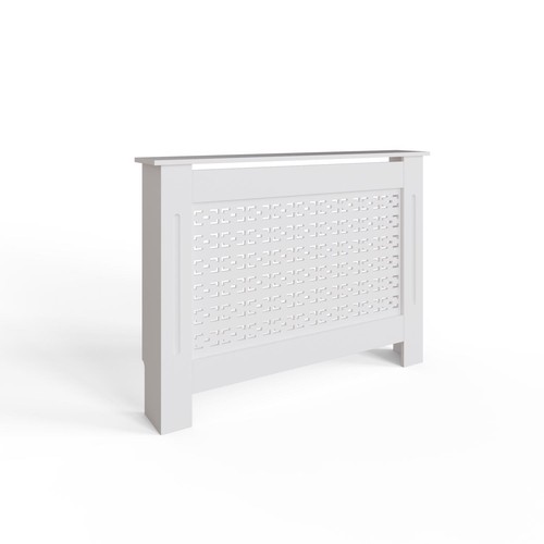 White radiator cover - white, geometric