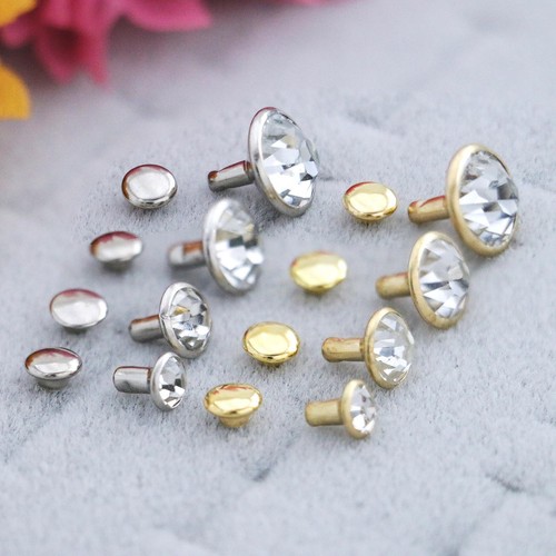 Rhinestone rivets brass with - rhinestone,
