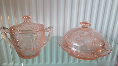 Set pink depression - set:pink, glass