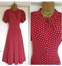 Lindy Bop Vintage 1940s 1950s Style Red White Polka Dot Tea Dress Size 16 18