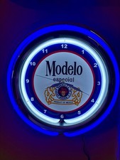 Modelo Cerveza Beer Bar Tavern Pub Man Cave Store Neon Style LED Clock Sign