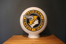 National Benzole Petrol Pump Globe Glass Oil Gas Automobilia Memorabilia 