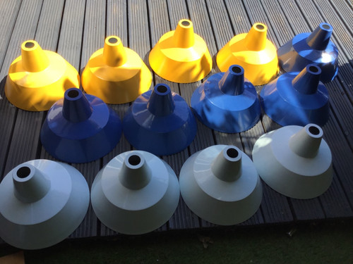 Metal enamelled lamp shades - enamelled,