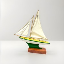 Star Yacht Birkenhead Vintage Wooden Sailboat Pond Yacht Model On Wooden Stand