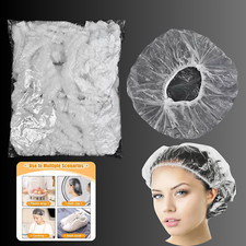 10-1000pcs Disposable Shower Bath Caps Hat Waterproof Clear Hair Free Delivery
