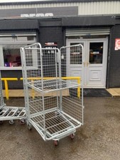 REFURBISHED 3 SIDED MESH ROLL CAGE / CONTAINER – ROLLING PALLET TRUCK WAREHOUSE 