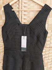 Coast Black Dress Size 12 BNWT Layered Pleat Detail Christmas Party Occasion