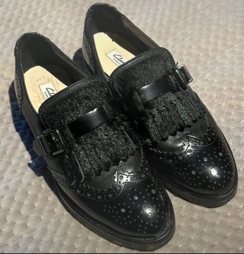 Clarks black leather - leather, shoes