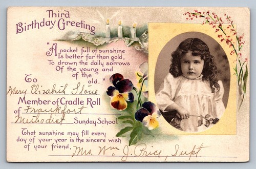 Postcard 3rd birthday - postcard, greeting