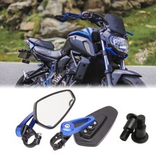 7/8" Blue End Bar Mirrors +M16