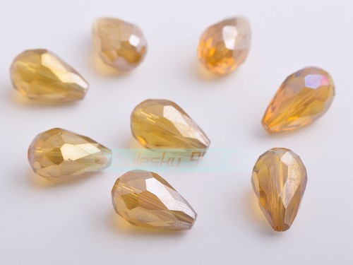 Crystal glass teardrop faceted - crystal,