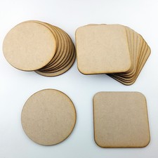 10x Wooden MDF Plain Coasters