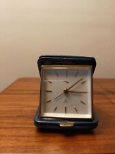 BEAUTIFUL & TOP Quality arthur imhof SWISS TRAVEL CLOCK, IN DARK BLUE & GOLD .