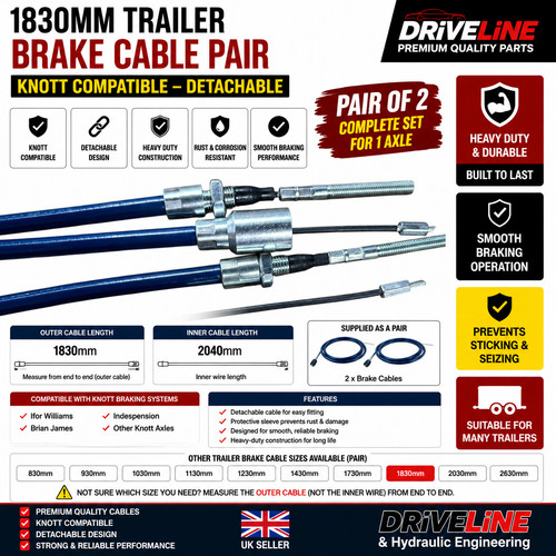 1830mm knott trailer brake - 1830mm,