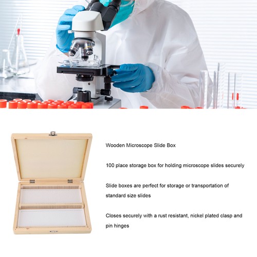 Wooden microscope slide box - wooden,