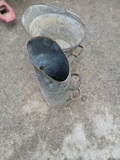 2 Ornate Old Vintage Galvanised Metal Bucket Planter - Watertight