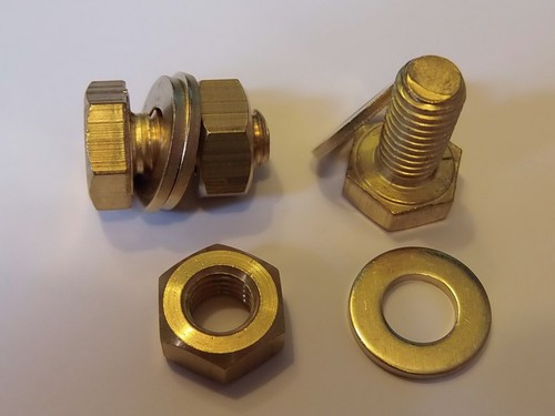 M10x20 brass hex head bolts - brass,