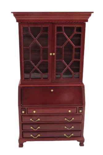 Dolls house mahogany bureau - house,
