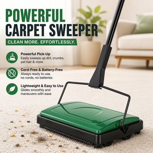 Manual carpet sweeper - carpet,