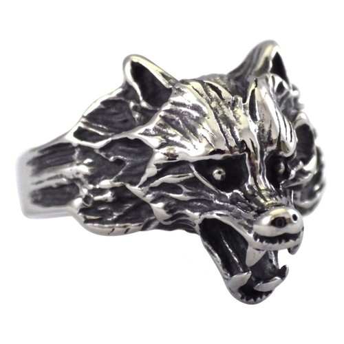 Wolf ring mens - wolf,