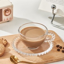 Pearl Beaded Glass Cup and