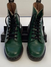 TredAir Vintage Dr Martens Boots Made in England Green UK Size 6 Pre Worn