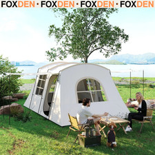 4 Man Tent Family Camping Tunnel Tent Porch Awning Bedroom Living Area FOXDEN