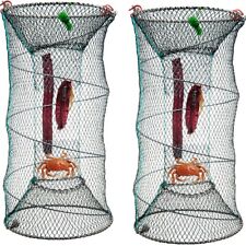 2 x CRAB TRAP NET CRAB PRAWN SHRIMP CRAYFISH LOBSTER EEL BAIT FISHING POT BASKET