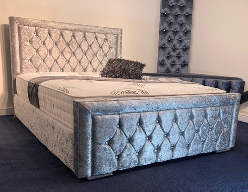 Diamond crushed velvet sleigh - crushed,