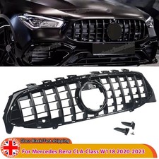 For Mercedes-Benz CLA W118 2019-2023 Gloss Black GT Style Front Bumper Grille UK