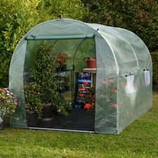 Garden Grow 3mx2m Polytunnel Powder Coated Steel Metal Framed Greenhouse & COVER