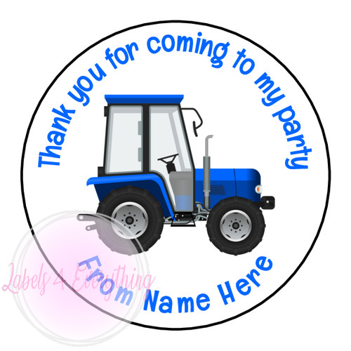 Personalised blue tractor - blue,
