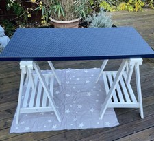 IKEA Trestle Desk with Blue