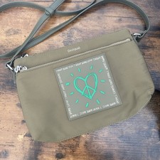 DESIGUAL Crossbody Sachel Bag Peace Love Messages Writing People Images 